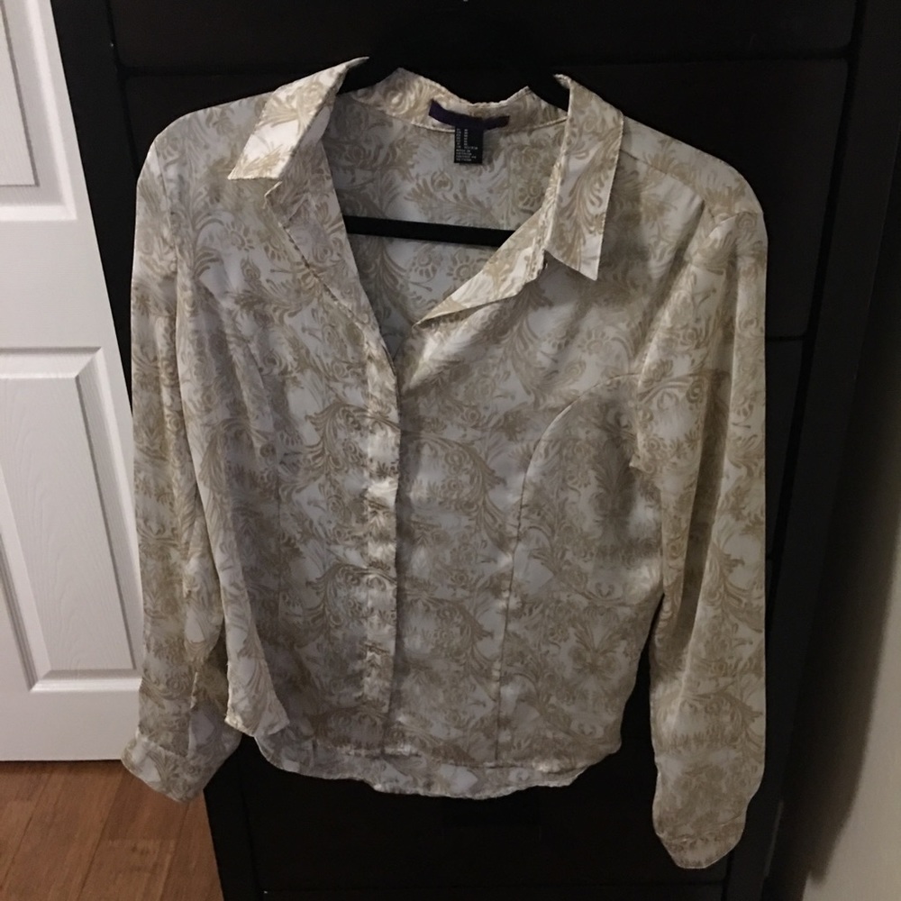 Gold and white button-down